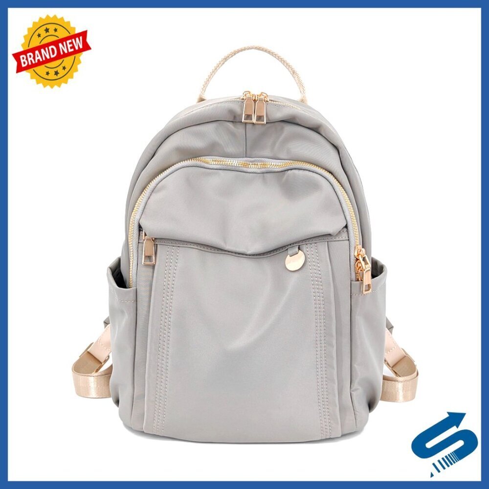 Mini Backpack Purse Lightweight Nylon Daypack Gold Hardware Chic Minimalist